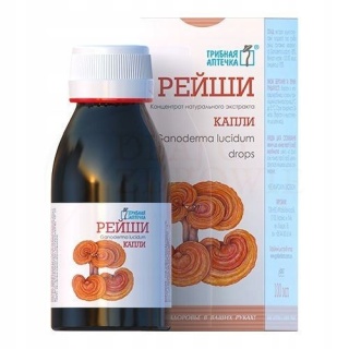 Reishi, Krople, Wyciąg z grzyba Reishi (Ganoderma lucidum), 50ml