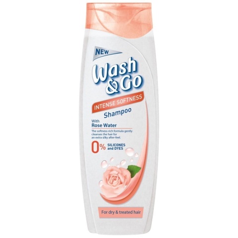 Szampon oczyszczający i odżywczy do włosów suchych i farbowanych, Wash&Go Rose Water, 360ml