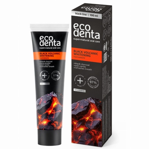 ECODENTA Black Volcanic Pasta wybielająca do zębów z minerałami wulkanicznymi 100 ml