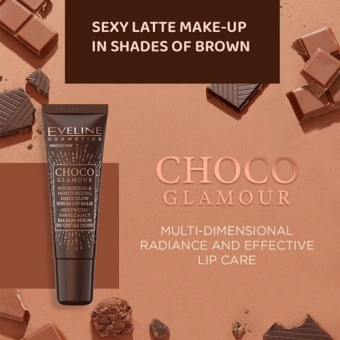 EVELINE Choco Glamour Odżywczo-Nawilżający Balsam-Serum do ust na dzień