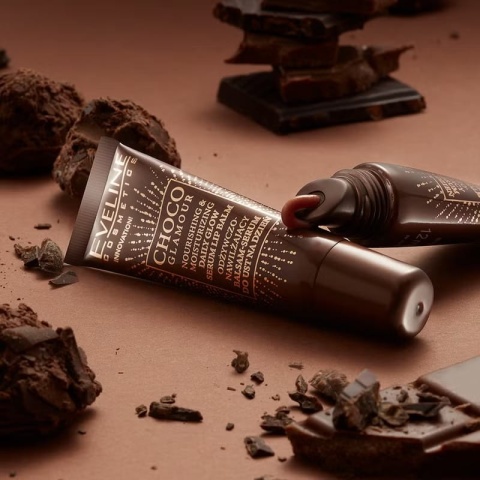 EVELINE Choco Glamour Odżywczo-Nawilżający Balsam-Serum do ust na dzień
