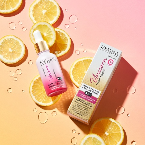 Eveline Unicorn Magic Drops Baza-Serum pielęgnujące pod makijaż 2w1