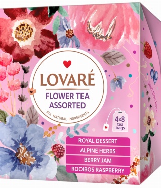LOVARE Herbata Kwiatowa Assorted, 4 rodzaje po 8 sztuk