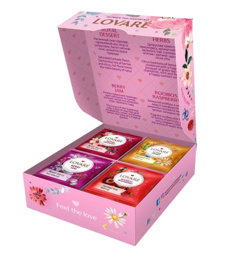 LOVARE Herbata Kwiatowa Assorted, 4 rodzaje po 8 sztuk
