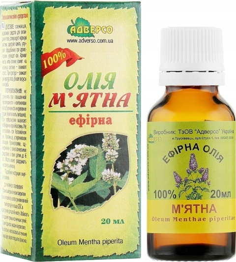 Olejek Miętowy, 100 % Naturalny, Adverso, 20ml