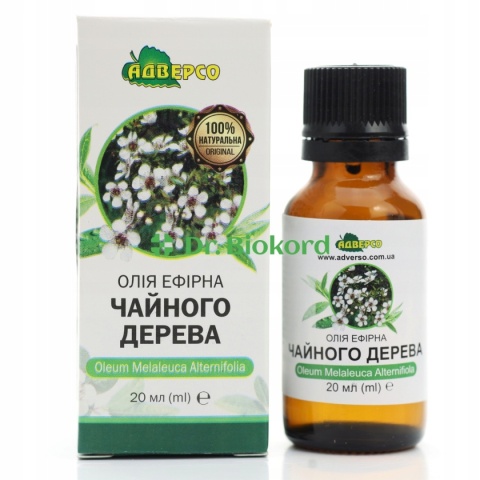 Olejek z Drzewa Herbacianego, 100% Naturalny, Adverso, 20ml