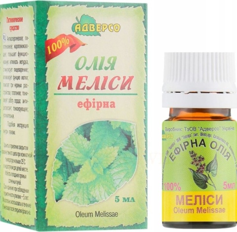Olejek Melisowy, 100% Naturalny, Adverso, 5ml