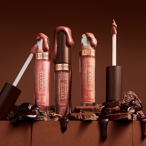 Pomadka w płynie z efektem glossy lips CHOCO GLAMOUR, Eveline - 01 Ruby Chocolate