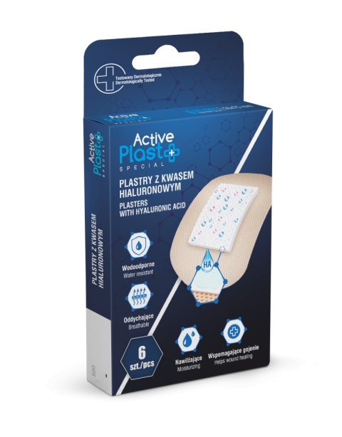 Active Plast Special Plastry z Kwasem Hialuronowym 7,5 × 5 cm, 6 szt.