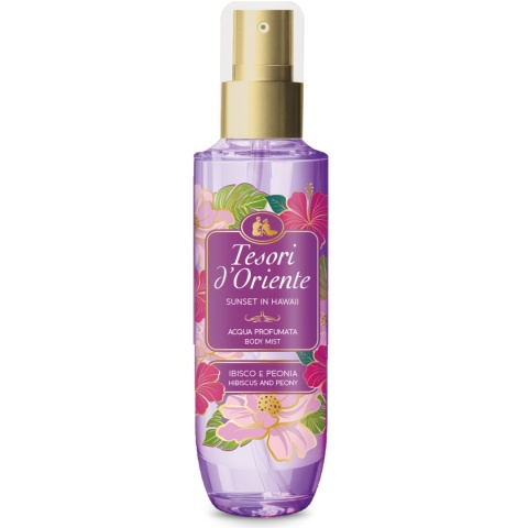 Aromatyczna Mgiełka do Ciała Sunset in Hawaii Hibiscus & Peony, Tesori d'Oriente, 200ml