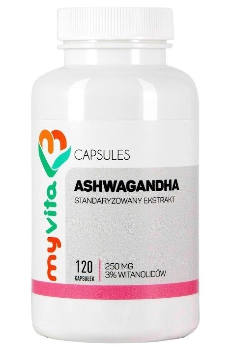 Ashwagandha 3% 250mg, Kapsułki, Myvita, 120 kapsułek