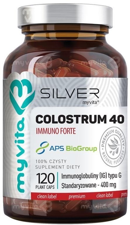 Colostrum IMMUNO FORTE, SILVER PURE 100%, Myvita, 120 kapsułek