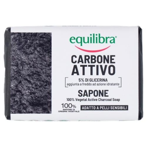 Equilibra Carbone Attivo Mydło oczyszczające 100% roślinne z aktywnym węglem 100g