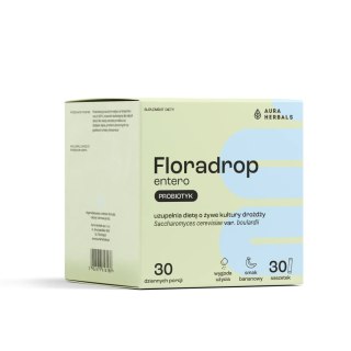Floradrop Entero Saccharomyces boulardii - Probiotyk, Smak Bananowy, Aura Herbals, 30 saszetek