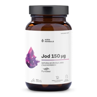 Jod 150 μg, PureSea, Aura Herbals, 90 kapsułek