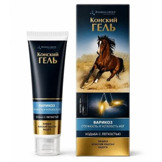 Koński Żel do Nóg z Kasztanowcem, Enzymami Pijawki i Mentolem, Horse Gel, 100ml