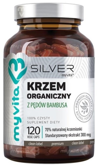 Krzem Organiczny z Pędów Bambusa SILVER PURE, Myvita, 120 kapsułek