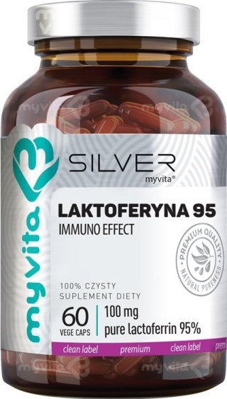 Laktoferyna w formie Natywnej, SILVER PURE, MyVita, 60 kapsułek