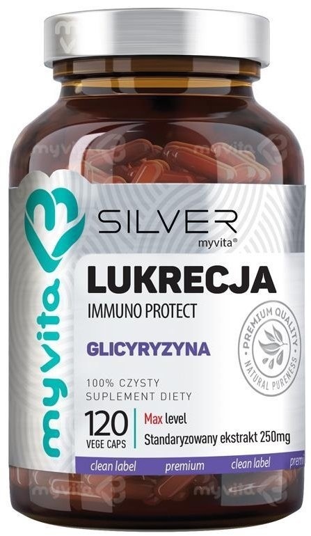 Lukrecja (Glicyryzyna) SILVER PURE 100%, Myvita, 120 kapsułek