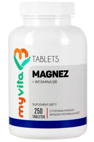 Magnez 450 mg + witamina B6, MyVita, 250 tabletek