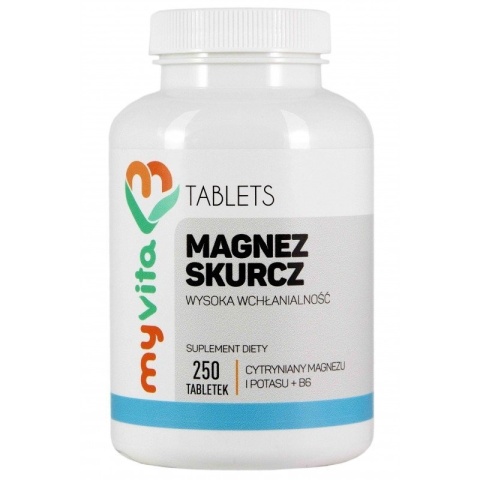 Magnez Skurcz (Magnez+Potas+B6), MyVita, 250 tabletek