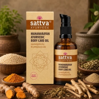 Mahanarayan ajurwedyjski olej do pielęgnacji i masażu ciała, Sattva Ayurveda, 100ml