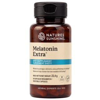 Melatonin Extra - Melatonina 3 mg, Witamina E i Ekstrakty Roślinne, Nature's Sunshine, 60 Kapsułek
