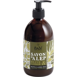 Mydło Aleppo w Płynie z Oliwą z Oliwek i Olejem Laurowym COSMOS ORGANIC, Tadé Pays du Levant, 500ml