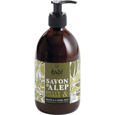 Mydło Aleppo w Płynie z Oliwą z Oliwek i Olejem Laurowym COSMOS ORGANIC, Tadé Pays du Levant, 500ml