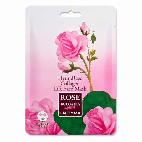 Nawilżająco-liftingująca maska do twarzy z kolagenem HydraRose Rose of Bulgaria, 20 ml