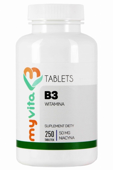 Niacyna Witamina B3 50mg, Myvita, 250 tabletek