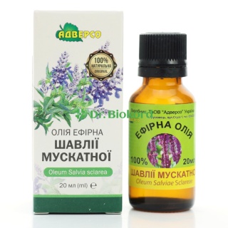 Olejek z Szałwii Muszkatołowej, 100% Naturalny, Adverso, 20ml
