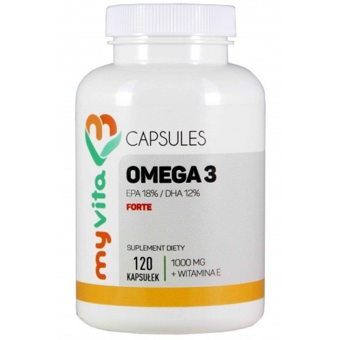 Omega-3 Forte + Witamina E, MyVita, Suplement Diety, 120 kapsułek