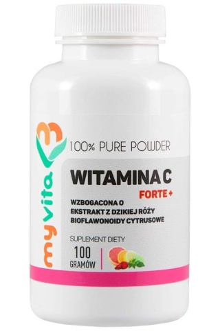 Witamina C FORTE Plus Witamina C+ Ekstrakt z Dzikiej Róży, Myvita, 100 g