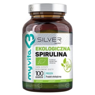 Spirulina 100% BIO Proszek SILVER PURE, Myvita, 100 g