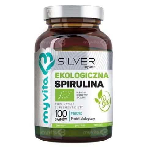 Spirulina 100% BIO Proszek SILVER PURE, Myvita, 100 g