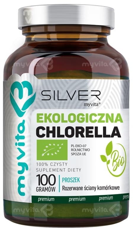 Chlorella BIO Proszek, 100% SILVER PURE, Myvita, 100g