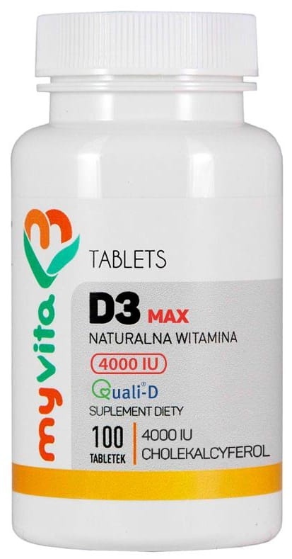 Witamina D3 Forte z Lanoliny 4000IU, Tabletki, MyVita, 100 tabletek