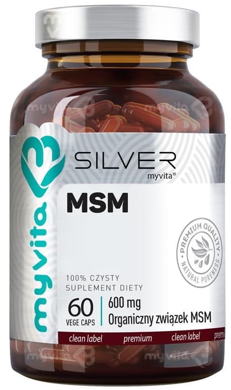 MSM, Metylosulfonylometan, MyVita SILVER PURE, 60 kapsułek
