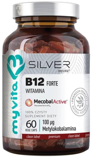 Witamina B12 Forte 100mcg, SILVER PURE, MyVita, 60 kapsułek