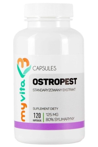 Ostropest 125 mg 80% Sylimaryny Myvita, 120 kapsułek