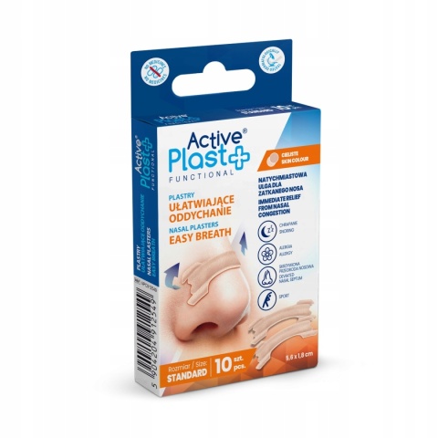 Plastry Ułatwiające Oddychanie Active Plast, Standard 5,6 × 1,8 cm, 10 szt.