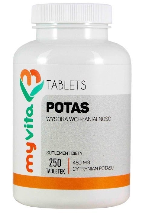 Potas (Cytrynian Potasu), MyVita, 250 tabletek