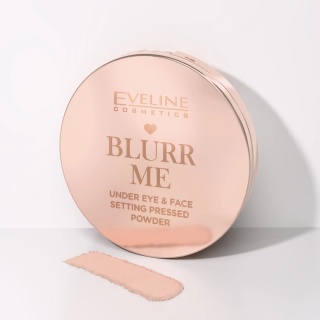 Puder Prasowany Utrwalający i Wygładzający Pod Oczy i do Twarzy Eveline Cosmetics Blurr Me - Soft Pink