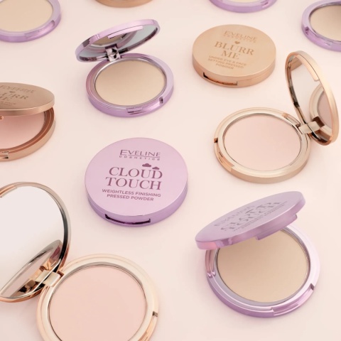 Puder Prasowany Utrwalający i Wygładzający Pod Oczy i do Twarzy Eveline Cosmetics Blurr Me - Soft Pink