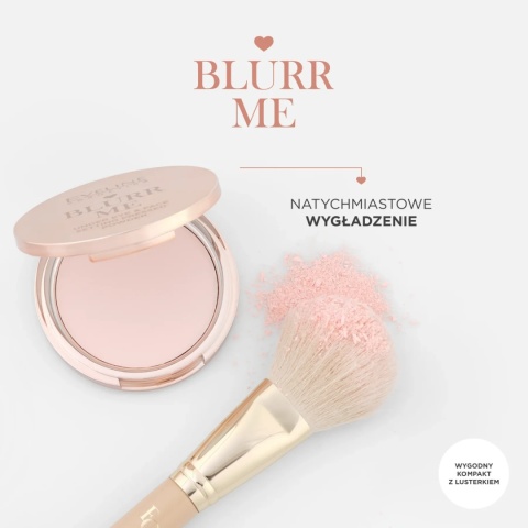 Puder Prasowany Utrwalający i Wygładzający Pod Oczy i do Twarzy Eveline Cosmetics Blurr Me - Soft Pink