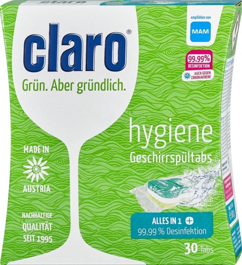 Tabletki do Zmywarki Hygiene, Claro, 30 szt.