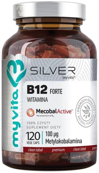 Witamina B12 Forte 100mcg, SILVER PURE, MyVita, 120 kapsułek