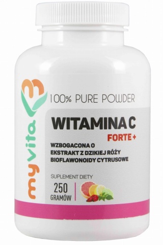 Witamina C FORTE Plus Witamina C+ Ekstrakt z Dzikiej Róży, Myvita, 250 g