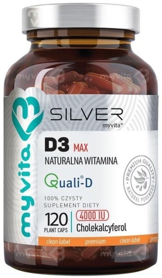 Witamina D3 MAX 4000iu SILVER PURE MyVita, 120 kapsułek